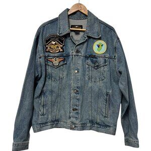 Vintage Harley Davidson Denim Jean Jacket Womens XL Mens L Patches XUC